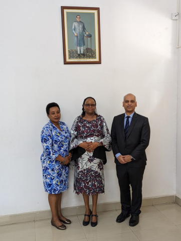 PXL_20230307_053217729 Justice Martha Koome (centre) and Justice Philomena Mwilu (left) with NLSIU Registrar Prof. N S Nigam (right)